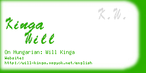 kinga will business card